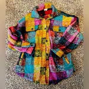 Bibi Plaid Shirt Jacket